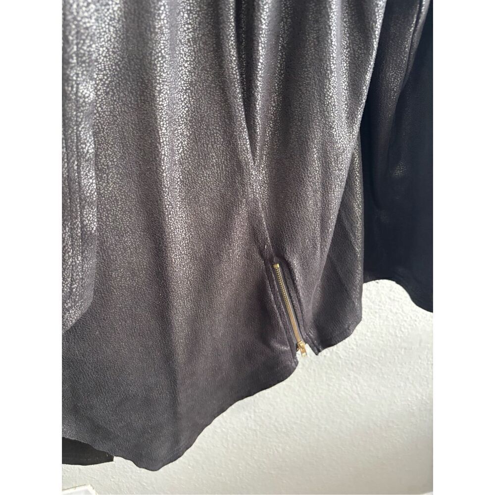 ❤️Tahari Women’s Plus Faux Leather Waterfall Jacket - Picture 8 of 8